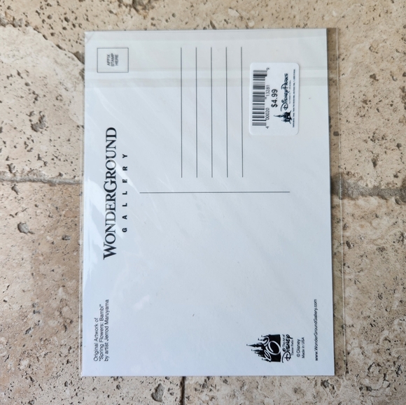 NWT Disney Wonderground Bambi and Flower Postcard - Picture 2 of 3